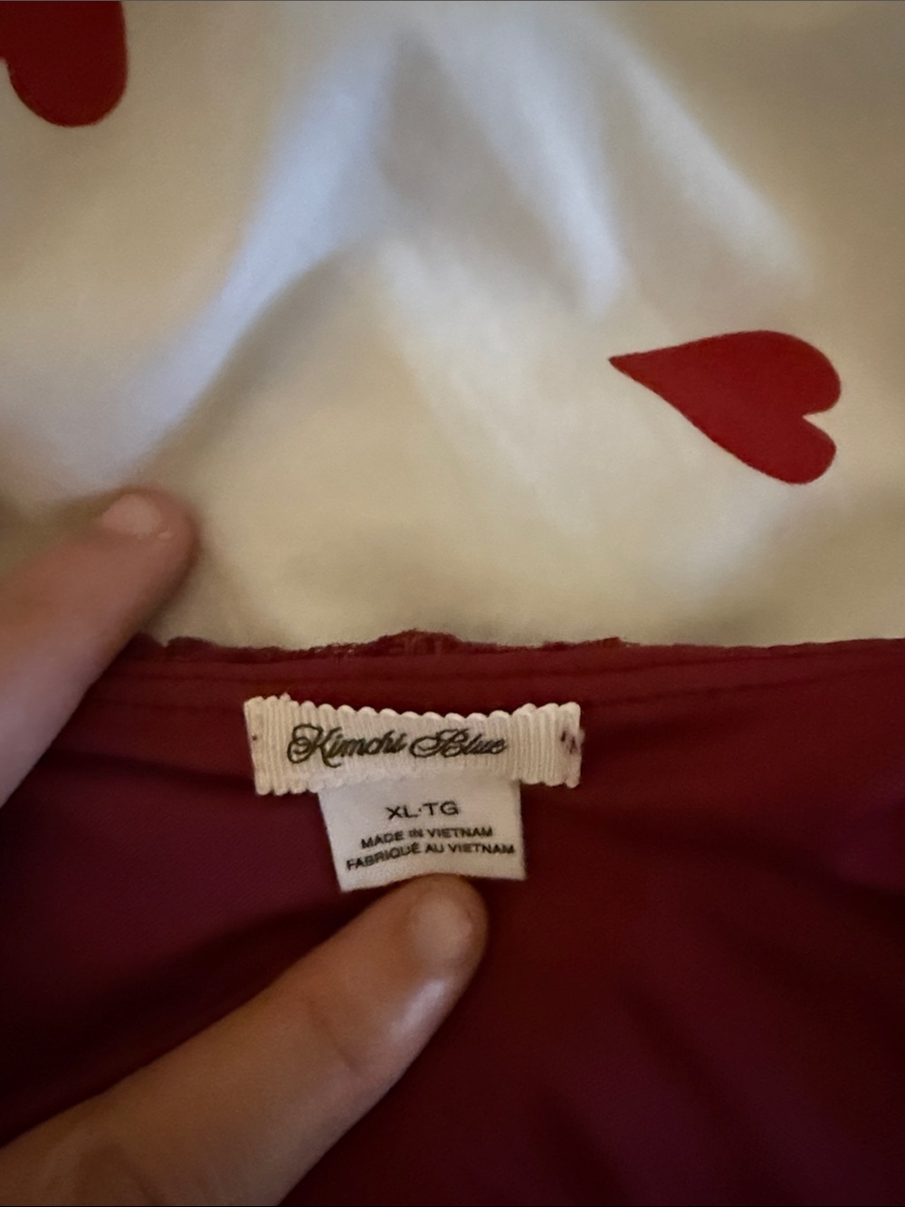 Kimchi Blue Burgundy Lace Chemise Tank with Ribbon Detail - Picture 2 of 2